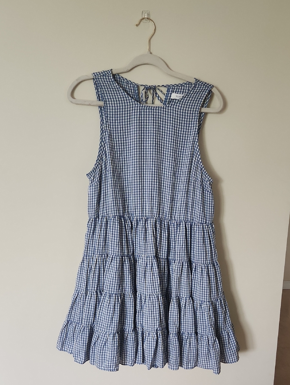 Blue Gingham Tiered Dress from Shop Talulah